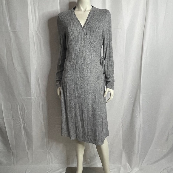 Old Navy Long Sleeve Ribbed Sweater Midi Wrap Dress Size XL - Picture 1 of 8